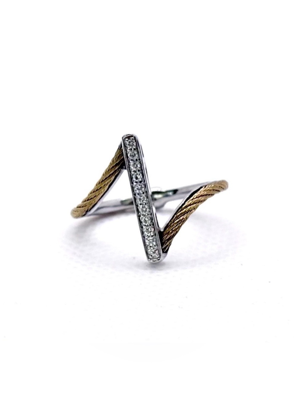 ALOR Diamond Channel Bar Ring